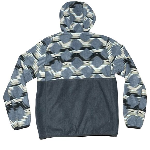Roark Jacket Men’s Large Blue Fleece Hoodie Teton Aztec 1/2 Zip Sweater Hike - Picture 2 of 10